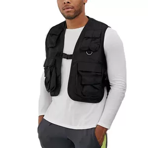 OEM wholesale mens fashion crop cargo utility vest with big back pocket 